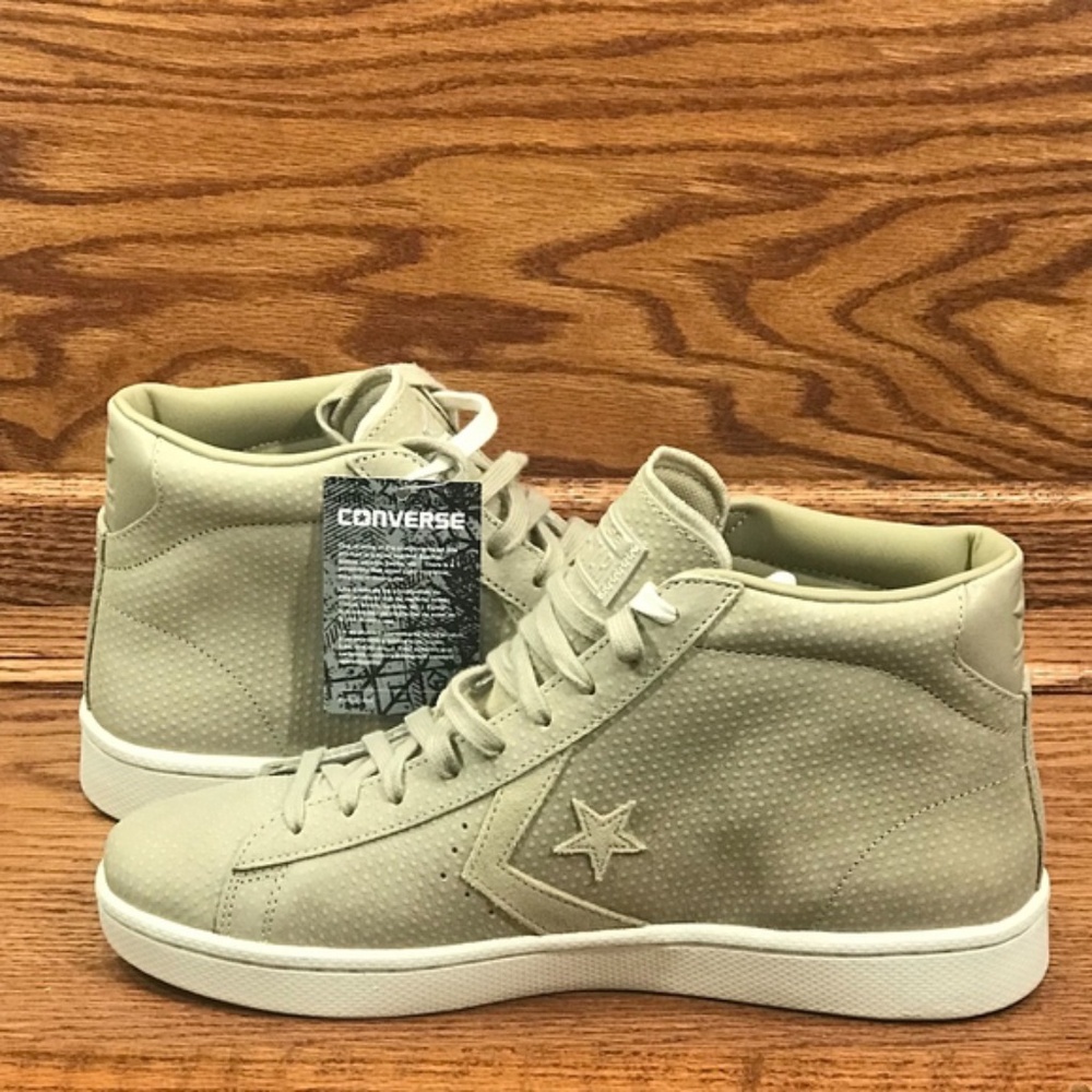 Converse PL 76 Mid Mens Vintage Khaki Perforated‎ Suede Shoes Size Men 10